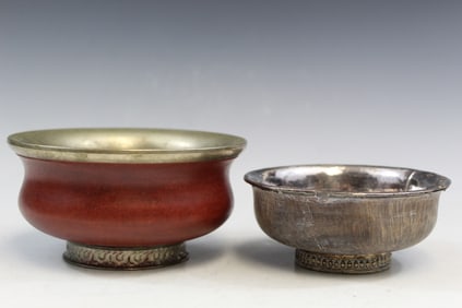 Two Tibetan Wood Bowls