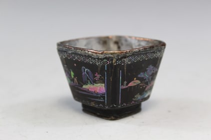 Chinese Lac Burgaute Wine Cup, Kangxi Period.