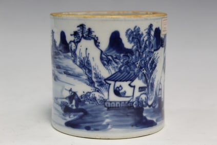 Chinese Blue and White Porcelain Small Brush Pot