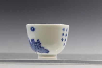 Chinese Blue and White Porcelain Wine Cup