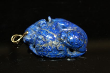 Chinese Carved Lapis Lazuli Pendant