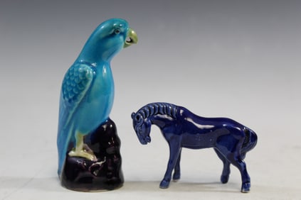 Two Chinese Porcelain Animal Figurines