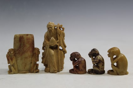 Group of Chinese Soapstone Figurines