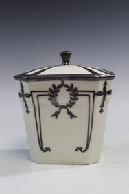 Belleek Sterling Silver Onlay Covered Sugar Bowl