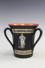 Black Royal Bayreuth Corinthian Ware Three-handle Cup Bavaria