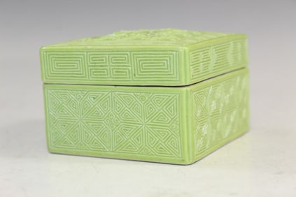 Chinese Green Glazed Porcelain Box
