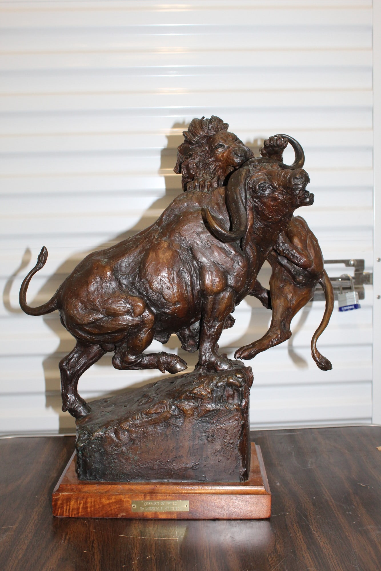 Bronze sculpture, Conflict of Power by Lorenzo E. Ghiglieri. (1 of 9)