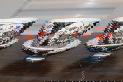 Pair of Japanese Imari Porcelain Cups and Saucers