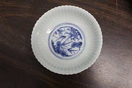 Japanese Blue and White Porcelain Dish