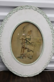 Water Color Painting on Paper of a Lady, Signed M Sparling Brown.