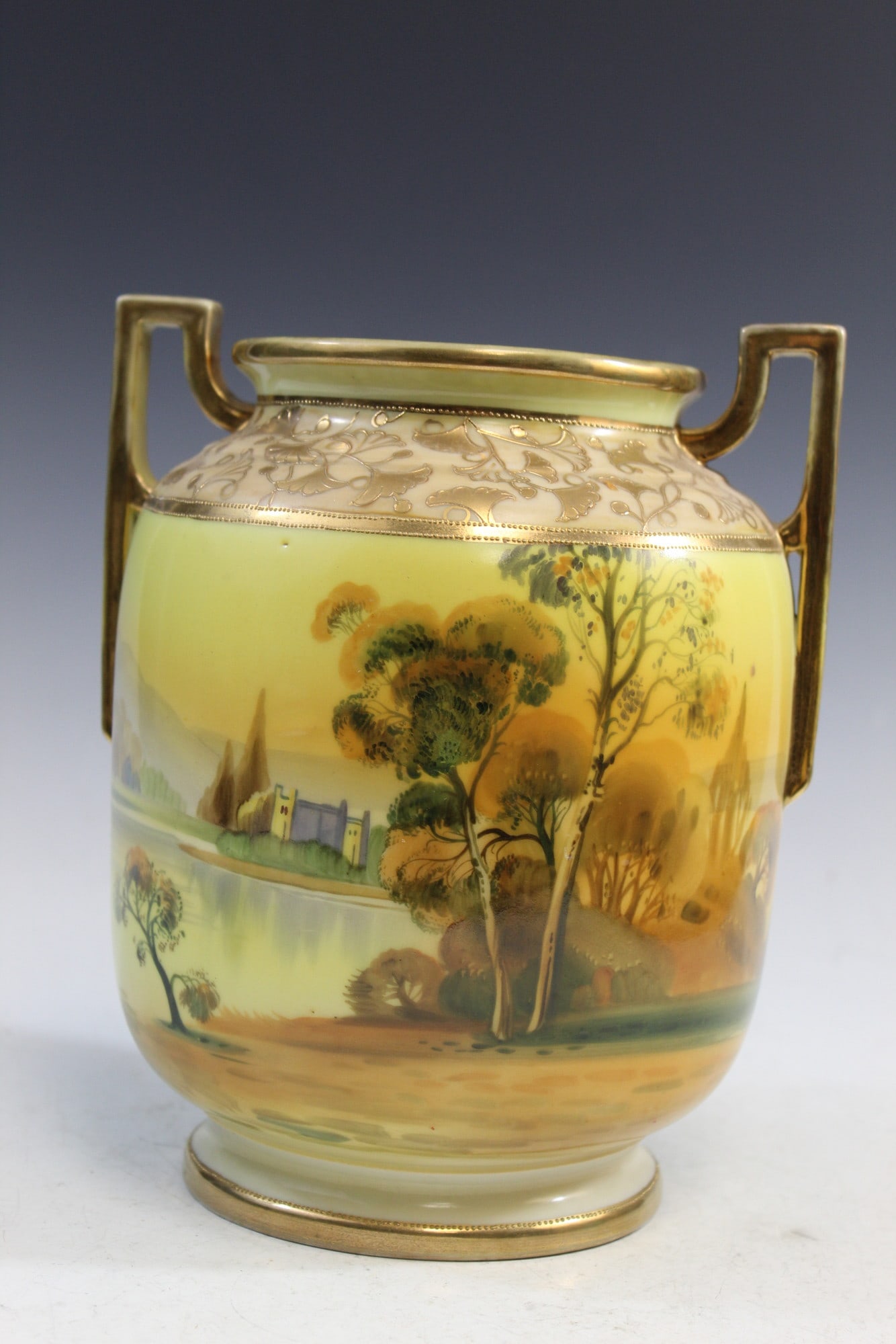 Hand Painted Nippon Vase: Hand Painted Nippon Vase. H 22 cm.