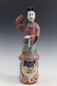Chinese Famille Rose Porcelain Figure of a Lady