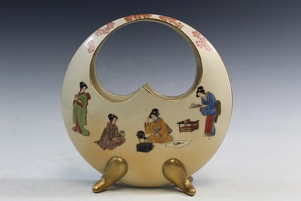 Japanese Satsuma Moon Vase