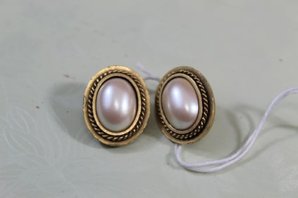 Yves Saint Laurent Faux Pearl Clip Earrings