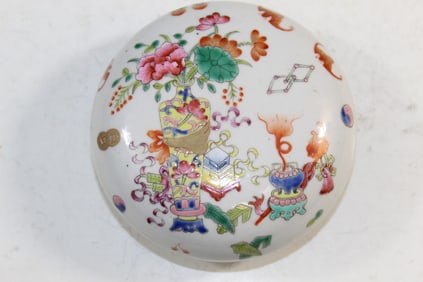Chinese Famille Rose Porcelain Ink Box
