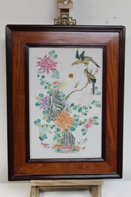 Chinese Famille Rose Porcelain Plaque