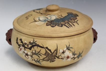 Chinese Yixing Pottery Covered Hotpot