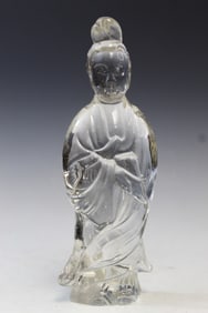 Chinese Peking Glass Guanyin Statue