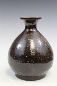 Chinese Dark Brown Glazed Pottery Vase
