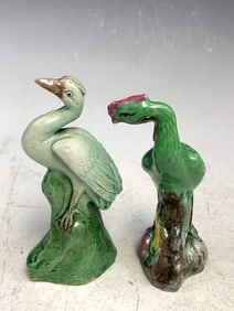 Two Chinese porcelain birds.