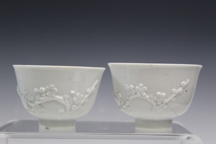 Two Chinese Dehua Blanc de Chine Porcelain Cups.