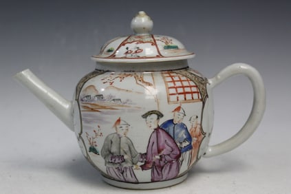 Chinese Export Famille Rose Porcelain Teapot