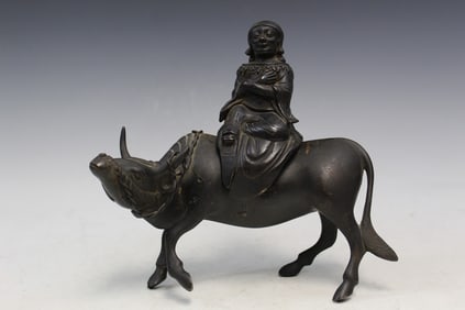 Chinese bronze water buffalo incense burner