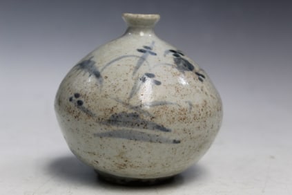 Korean Blue and White Porcelain Oil Bottle