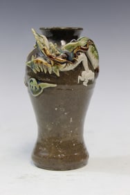 Japanese Sumida Gawa Pottery Vase