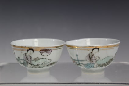 Two Chinese Porcelain Wine Cups