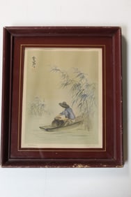 Chinese print of a fisherman