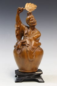 Chinese Carved Huangyangmu Jigong Buddha Statue