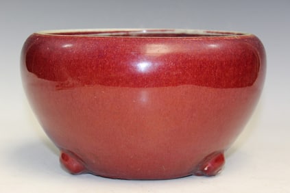Chinese "Ox-blood" Glaze Porcelain Brush Washer.