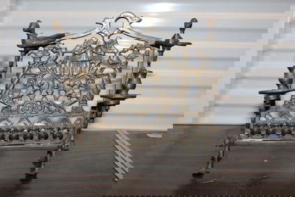 Chanukah Menorah, Eastern Europe, Cast Brass 19th C.