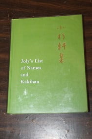 Shosankenshu: Joly’s List of Names and Kakihan by Henri Joly. Holland Press, 1963.