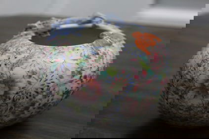 Chinese Famille Rose Hundred-Flower Porcelain Brush Washer