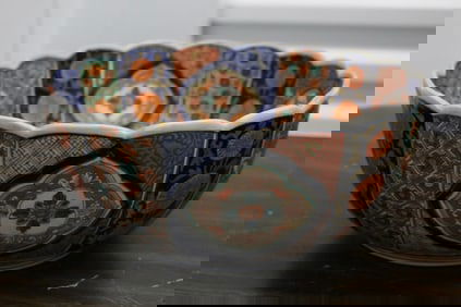 Japanese Imari Porcelain Punch Bowl