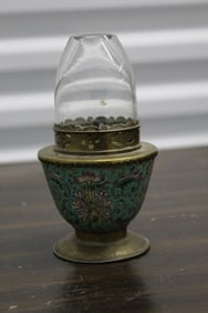 Chinese Famille Rose Porcelain Cup Oil Lamp