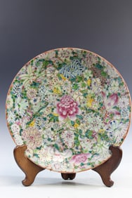 Chinese Famille Rose Hundred-Flower Porcelain Charger