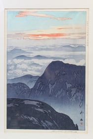 Sunrise on Eboshidake, From the Series "Twelve Scenes in the Japanese Alps" 1926. Hiroshi Yoshida,