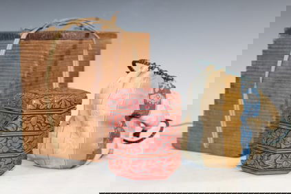 Chinese Cinnabar Stacking Incense Box