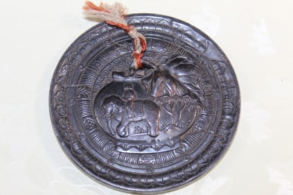 Antique Japanese Bronze Medallion 1927 All-girls High School Opening Ceremony.