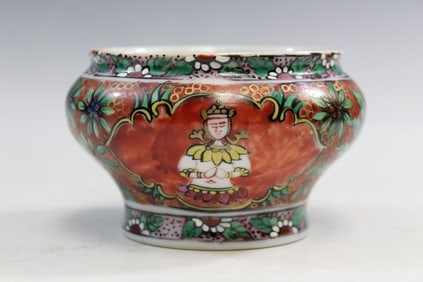 Chinese Famille Rose Benjarong Porcelain Jar