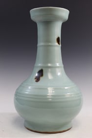 Chinese Celadon Glazed 'Bamboo Neck' Porcelain Vase