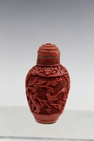 Chinese Cinnabar Style Snuff Bottle