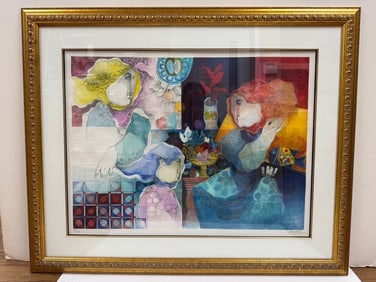 Sunol Alvar "Contemplacion de un Pasado" Signed limited edition lithograph with embossing