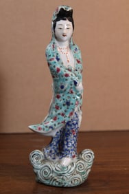 Chinese Famille Rose Porcelain Figure of Guanyin.