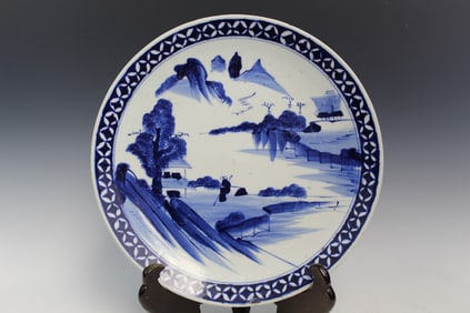Japanese Blue and White Porcelain Charger
