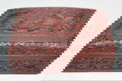 Chinese Carved Cinnabar Box