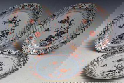 Three Chinese Famille Rose Porcelain Dishes, Kangxi Period.